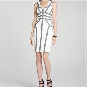 Bcbg white fitted dress